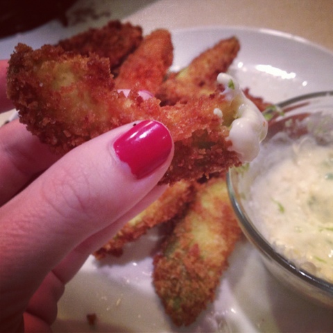 avocado fries with lime aioli
