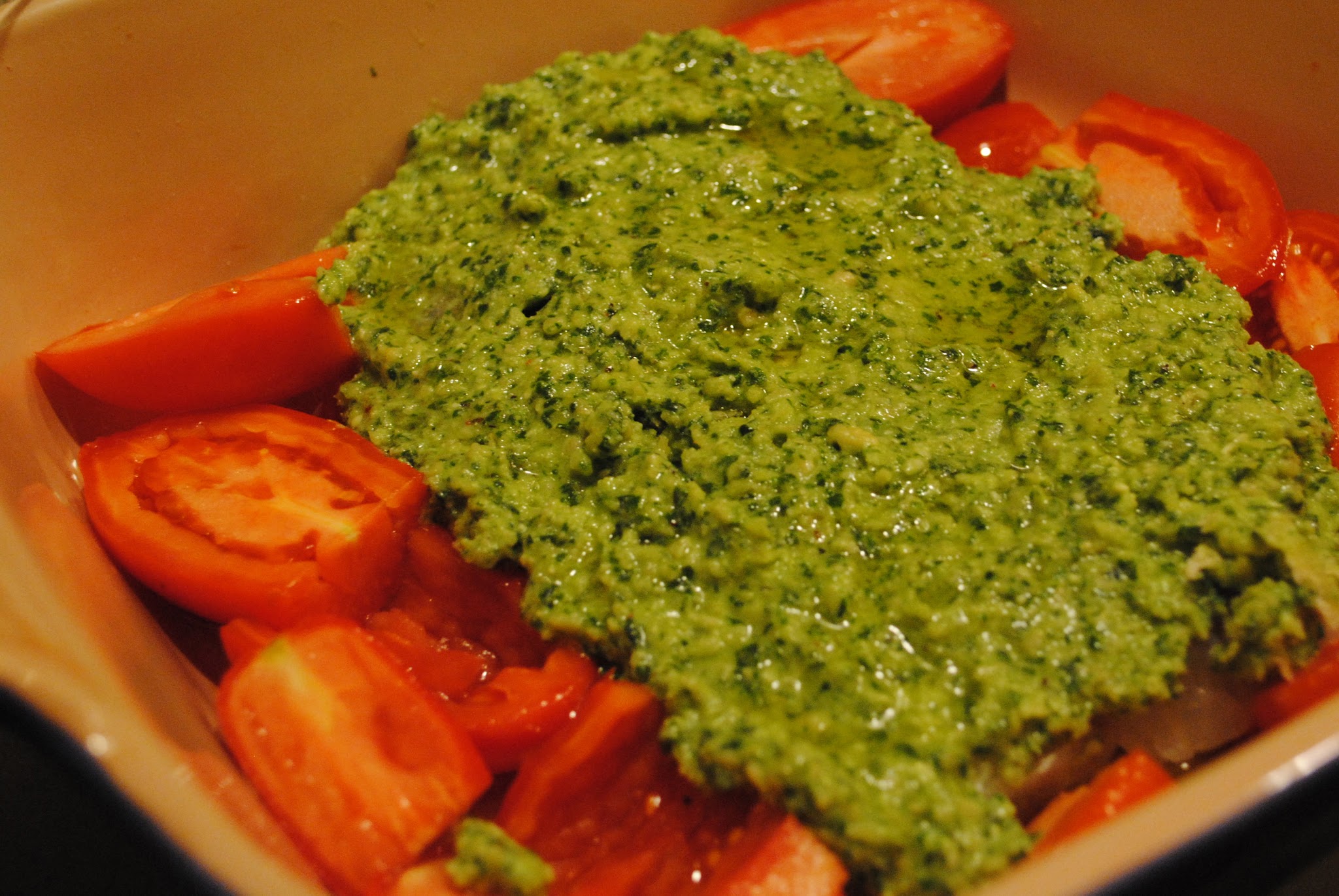 pesto crusted baked cod (and clams) — image 4