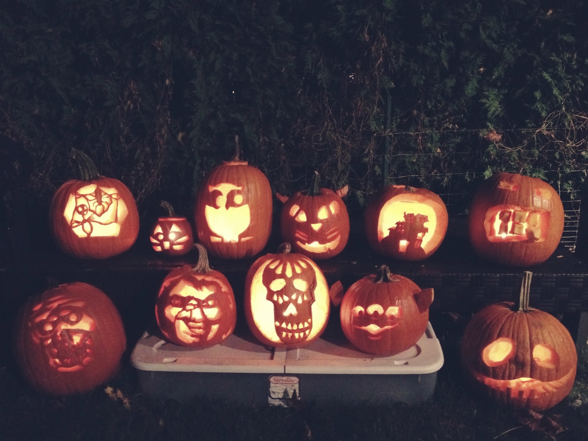 pumpkin carving + fire pit + leaves — image 1