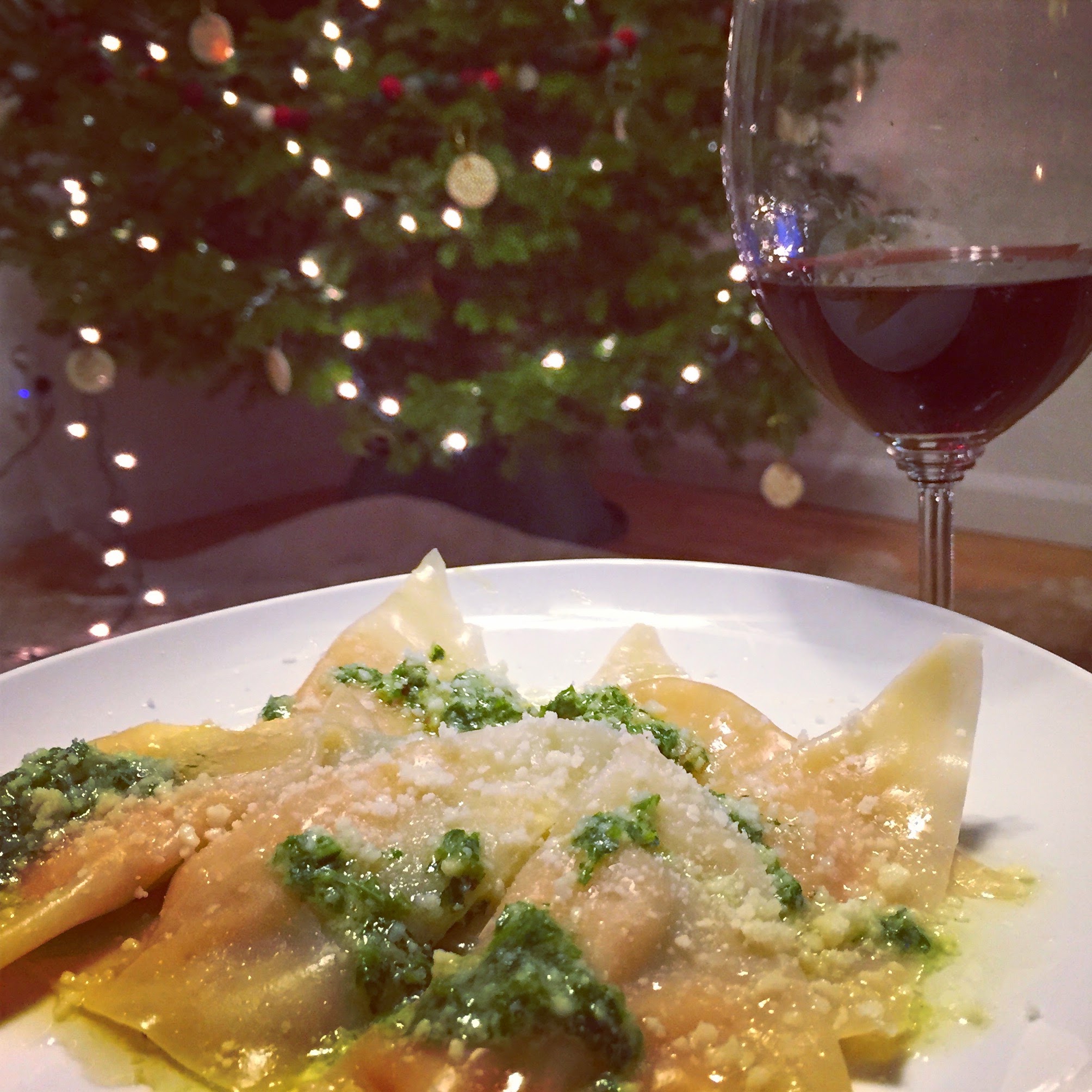 Butternut Squash Ravioli with Kale Pesto