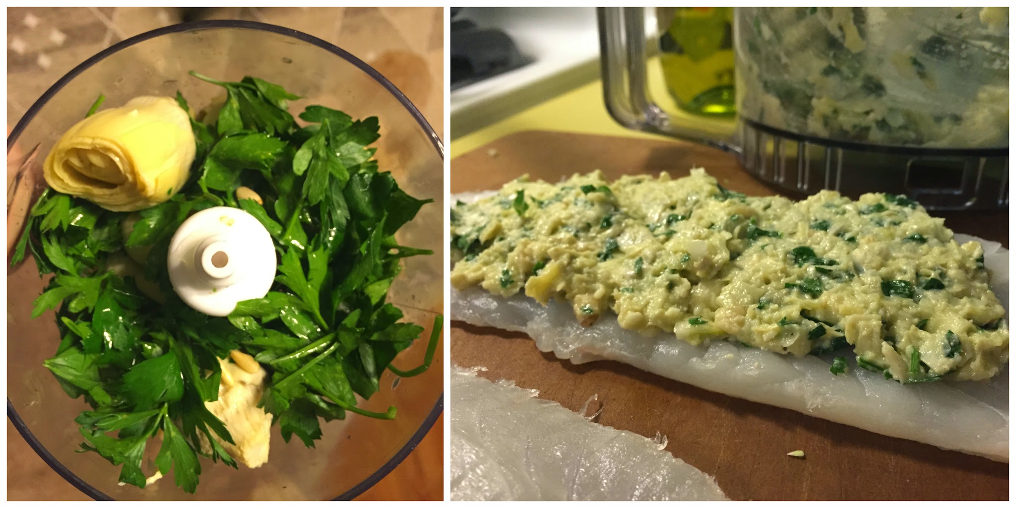 Pancetta wrapped cod... stuffed with artichoke pesto — image 2