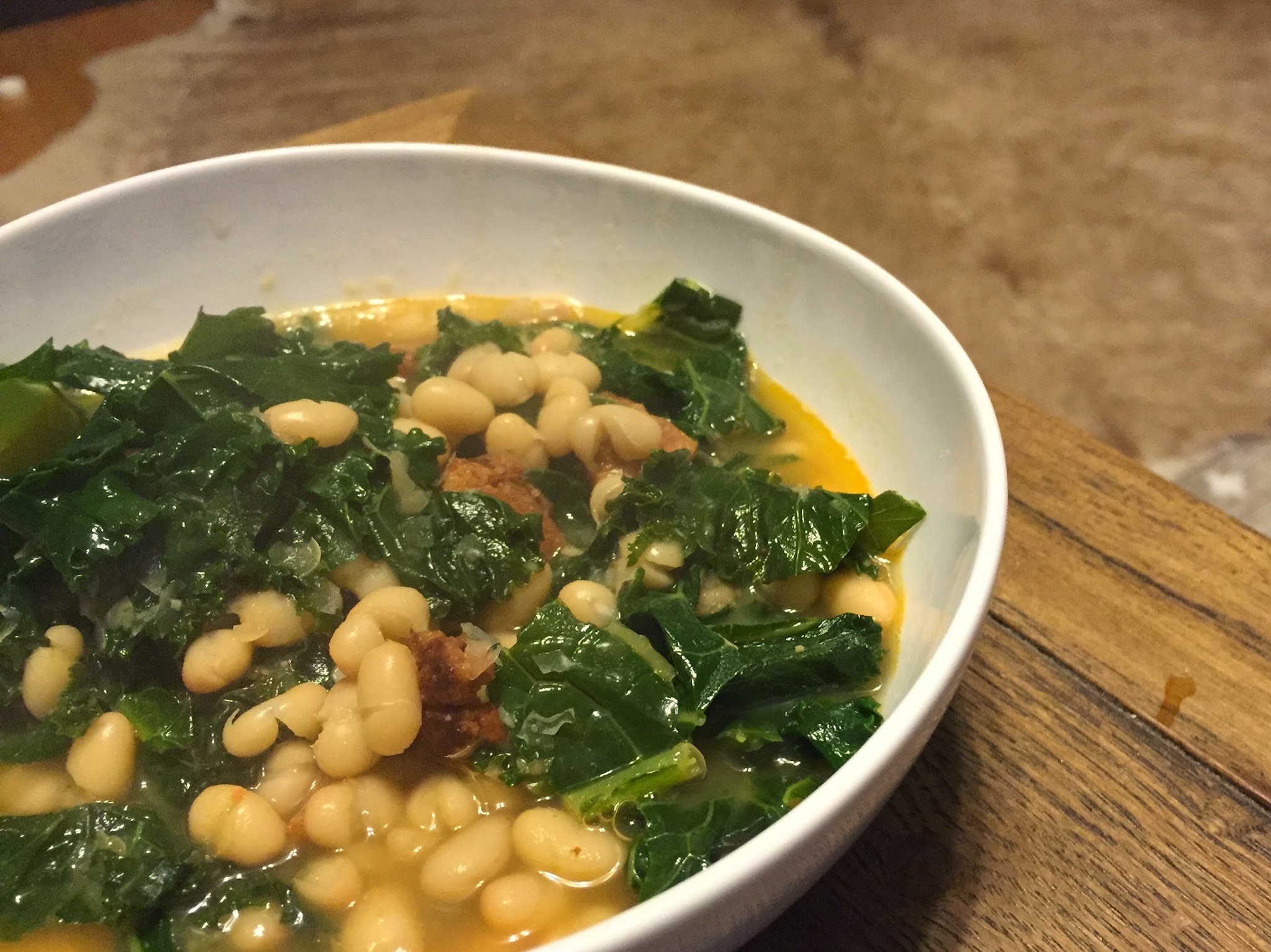 white bean, sausage and kale soup