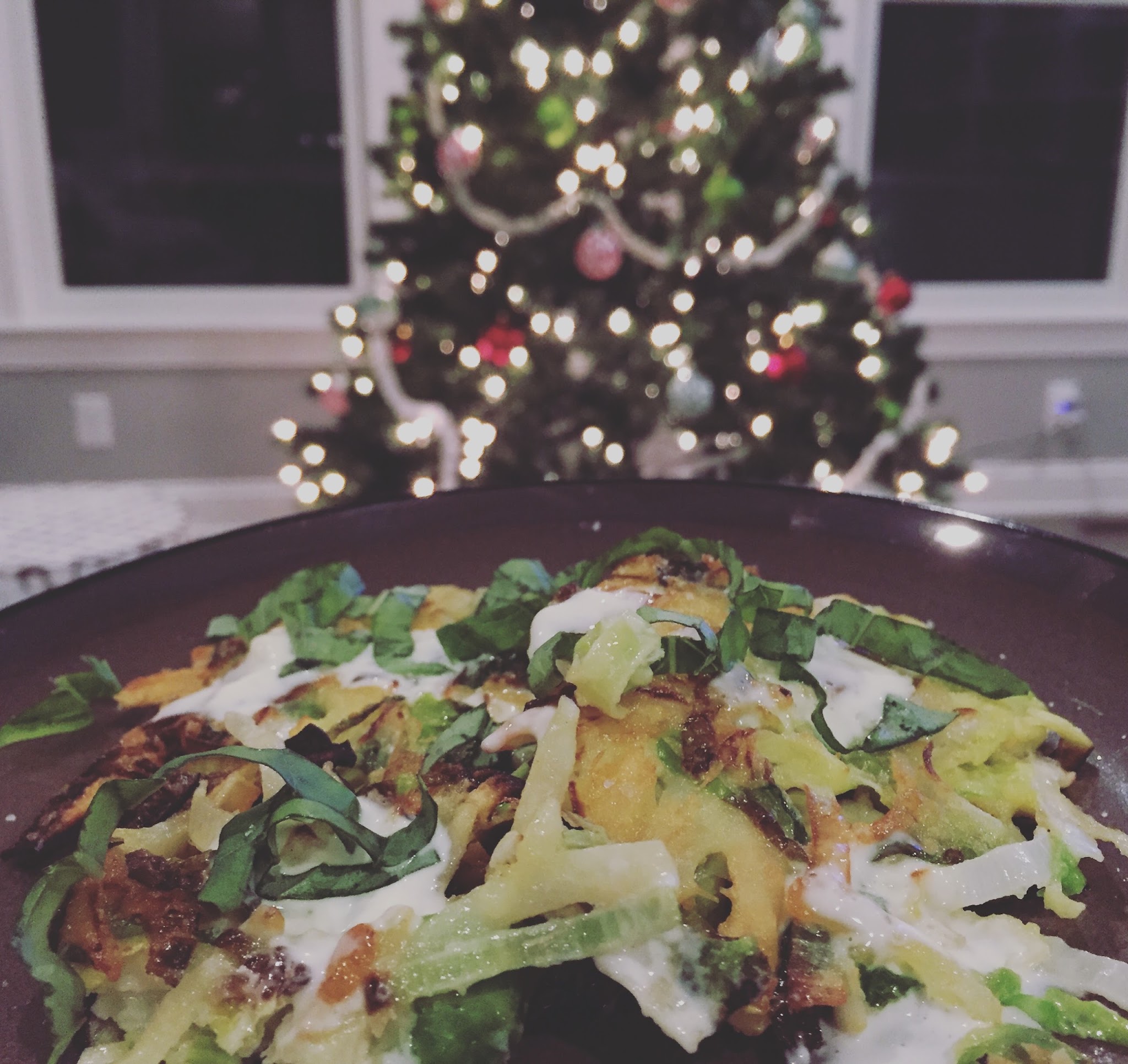 Brussel sprout latkes with basil aioli