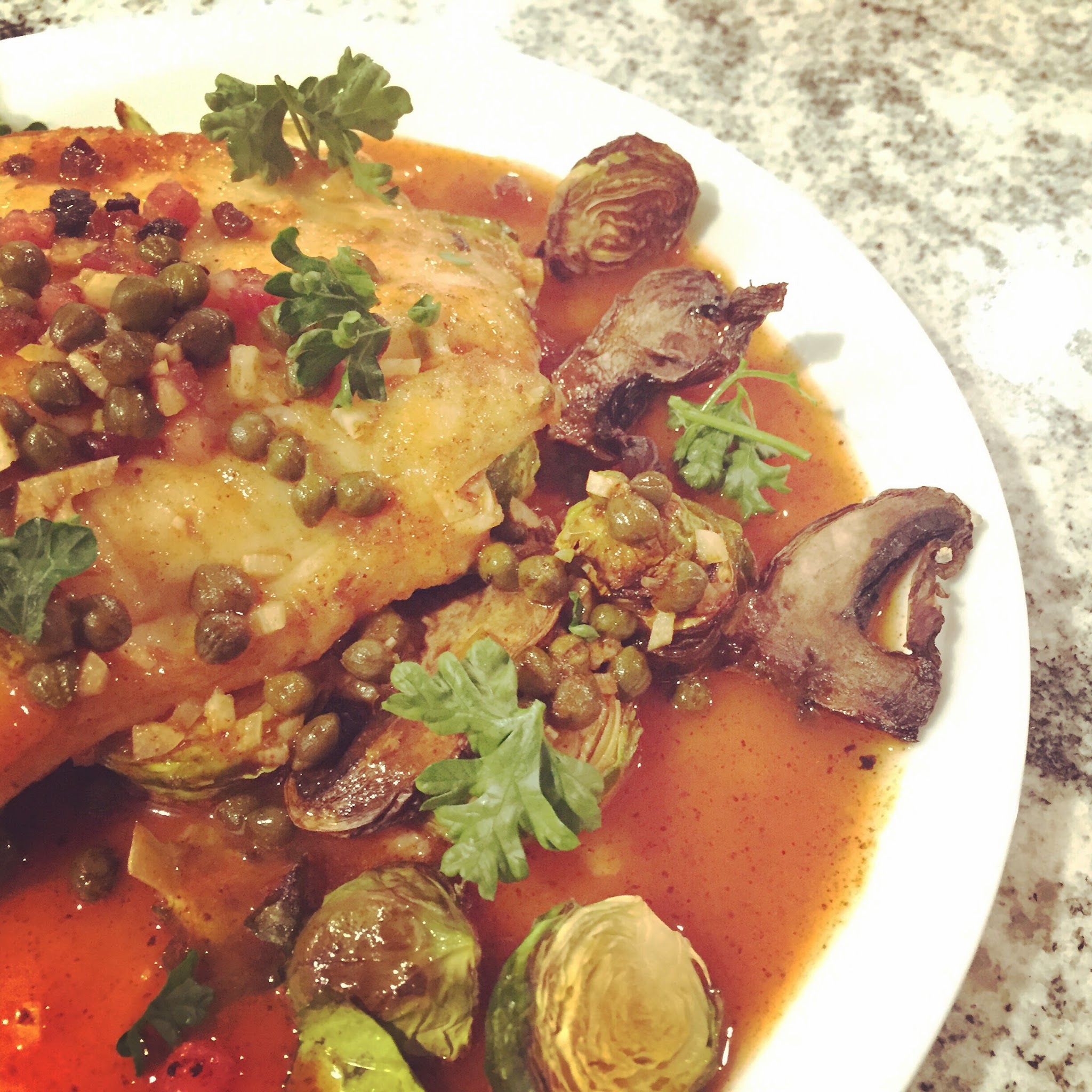 White fish in lemon caper chili sauce