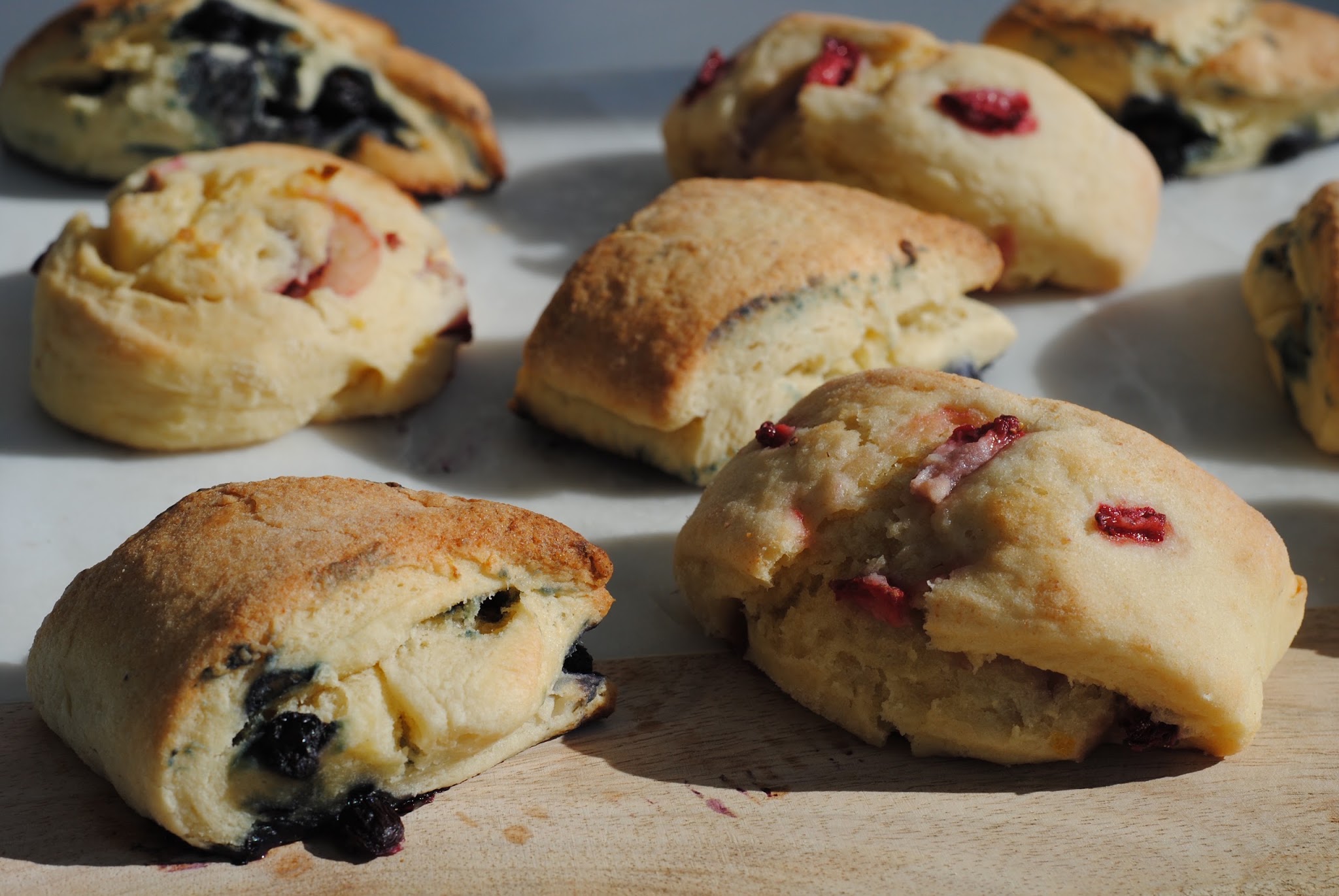 strawberry and blueberry ricotta lemon scones