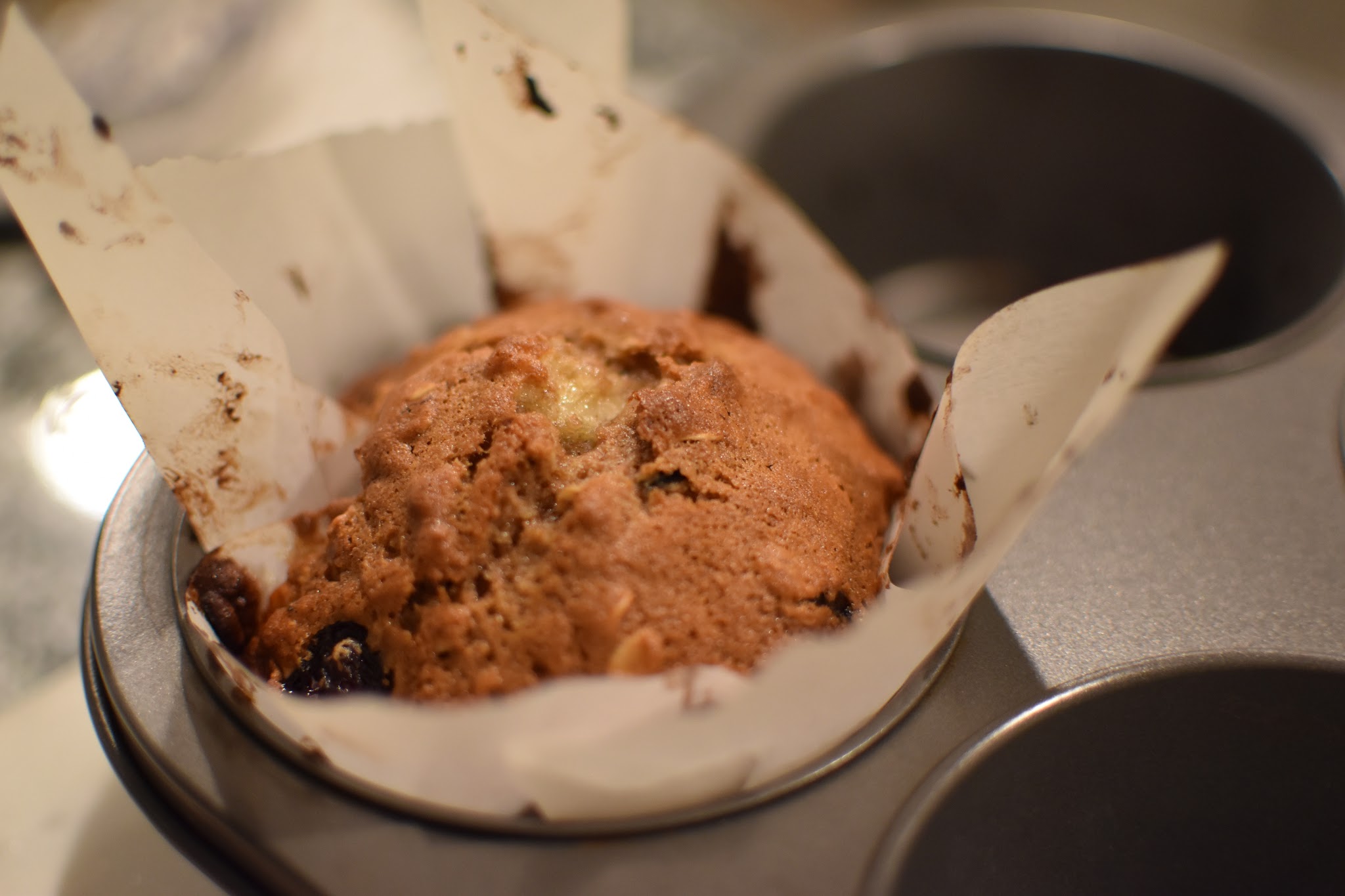 blueberry banana oat muffins