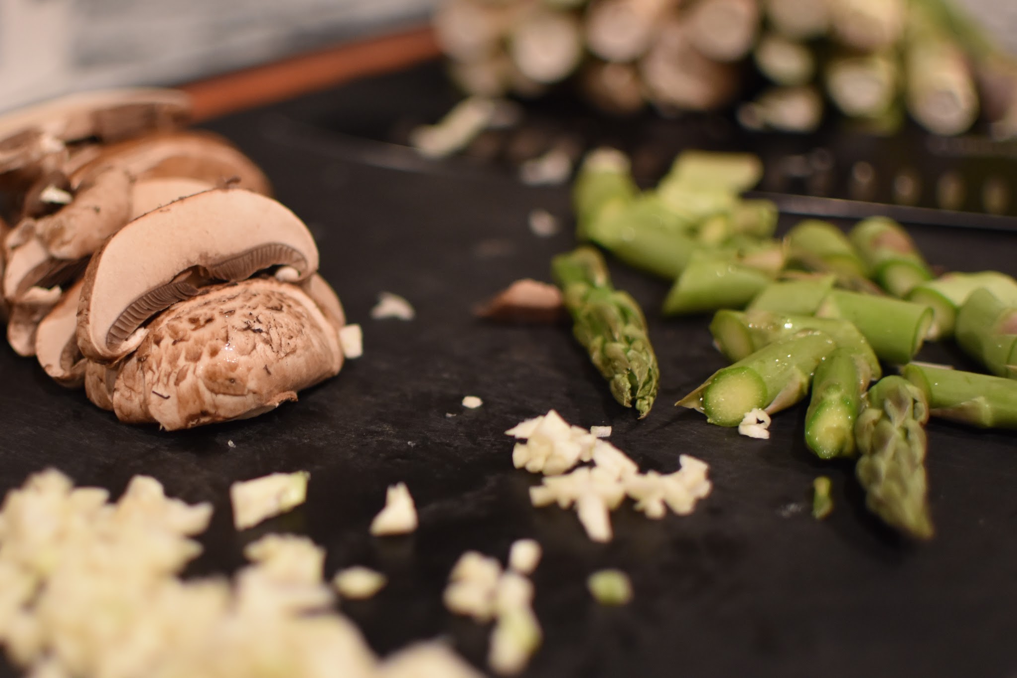 baked ricotta with mushroom asparagus confit and balsamic brown butter — image 2