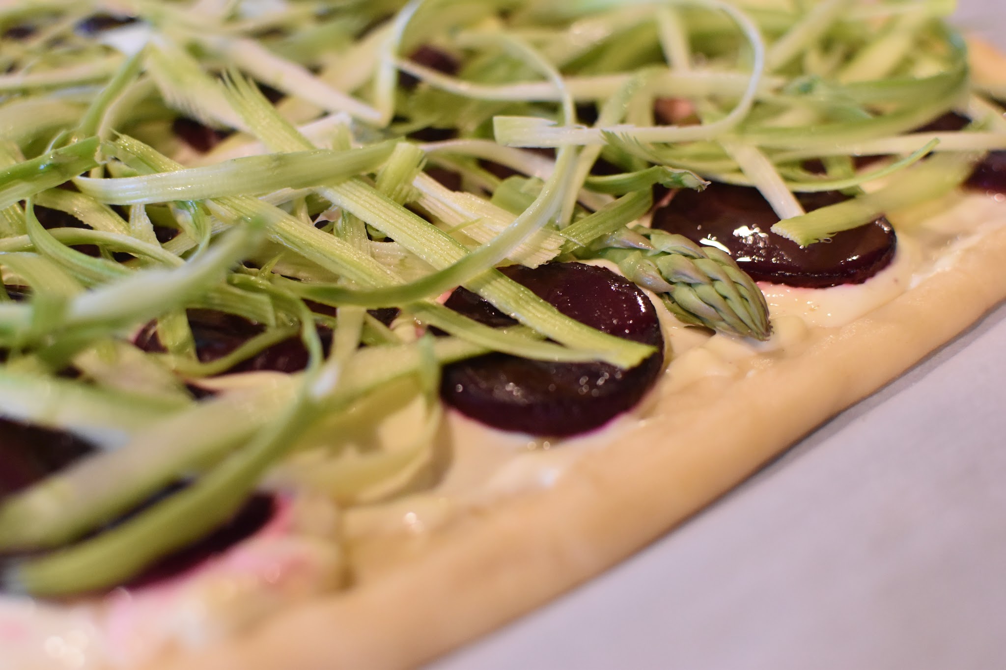 rustic asparagus beet tart — image 3