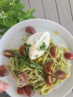fettuccine with pesto and burrata — image 2
