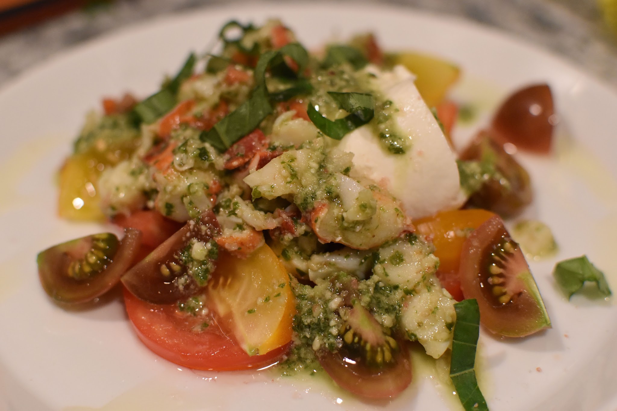 lobster pesto caprese