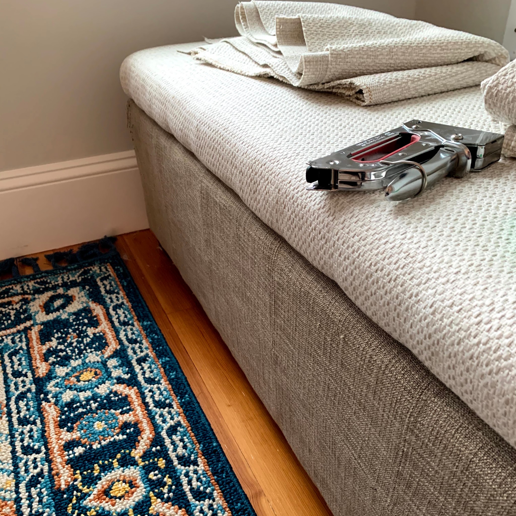 Reupholstering a storage bench